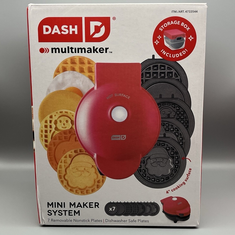 BRANDNEW Dash Multi-Plate Mini Waffle Maker 7 removable Plates-Holiday design